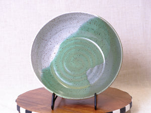 Green Tea and White Serving Bowl