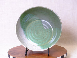 Green Tea and White Serving Bowl