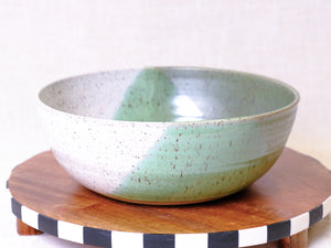 Green Tea and White Serving Bowl