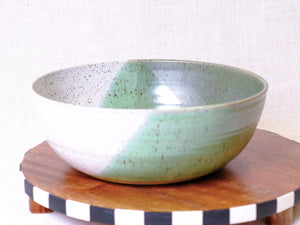 Green Tea and White Serving Bowl