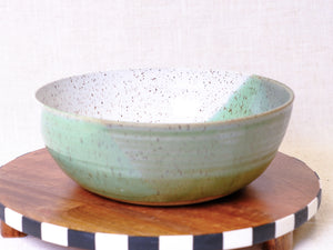 Green Tea and White Serving Bowl