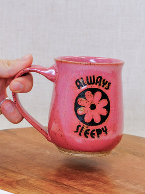 Raspberry Mist Always Sleepy Flower Mug