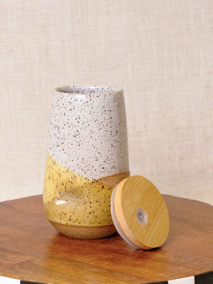 Lemon Yellow and White Cocktail Tumbler
