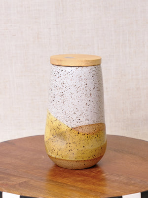 Lemon Yellow and White Cocktail Tumbler