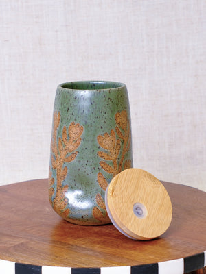Illustrated Green Tulip Cocktail Tumbler