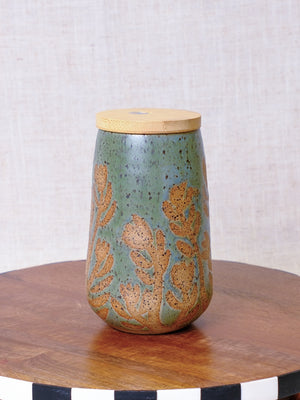 Illustrated Green Tulip Cocktail Tumbler