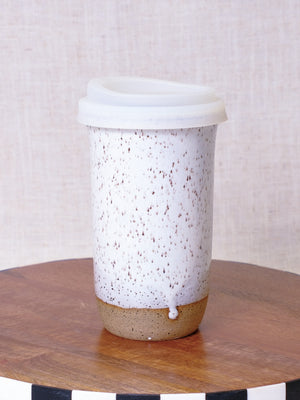 White Travel Tumbler - White Lid