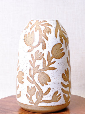 Large White Tulip Vase