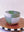 Set of Two White and Green Bowls