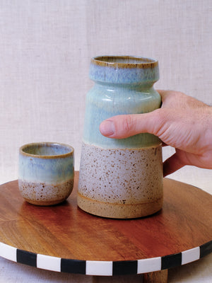 Sea-foam on Birch Carafe and Cup