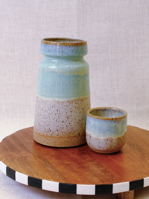 Sea-foam on Birch Carafe and Cup