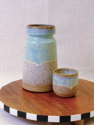 Sea-foam on Birch Carafe and Cup