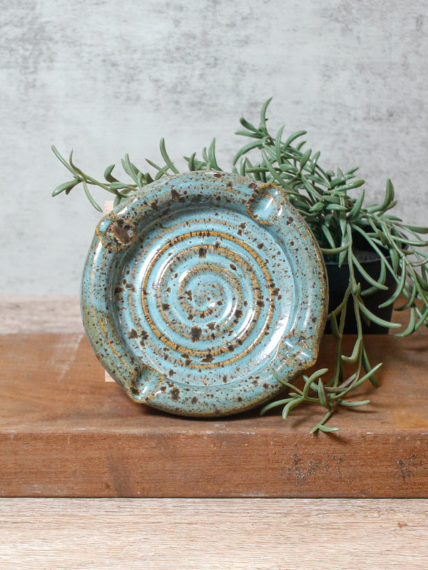 Blue Speckled Puffy Ashtray